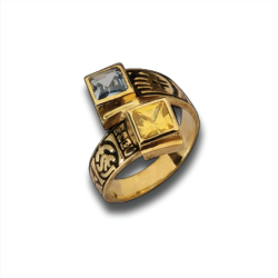 Anel Curso Ouro 19k 2 Zircónias