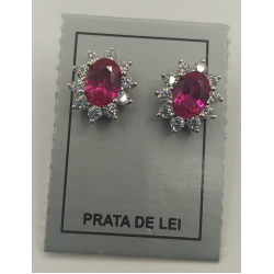 Brincos Prata Rodeada