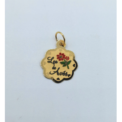 Medalha Ouro Amarelo 19k Dizeres Ondulada