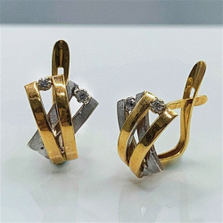 Brincos Ouro Bicolor 19k