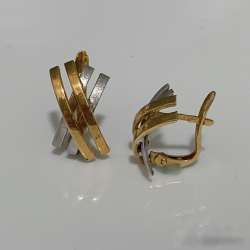 Brincos Ouro Bicolor 19k